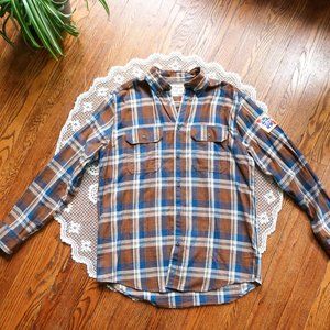 PBR Men's Flannel Shirt Plaid Cotton Lumberjack